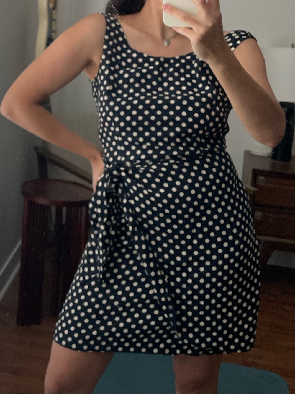 Vintage navy polka dot dress
